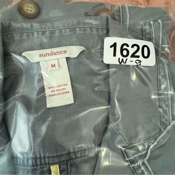 Sundance Khaki Green Gray Cotton Double Breast Blazer Women’s Jacket Sz M - Picture 11 of 11